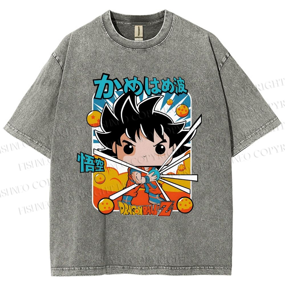 Unisex Goku Dragon Ball Z Printed Washed Tee