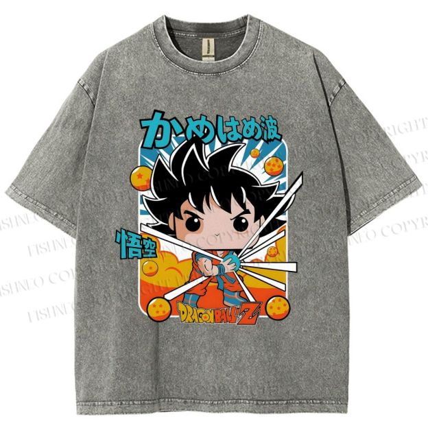 Unisex Goku Dragon Ball Z Printed Washed Tee