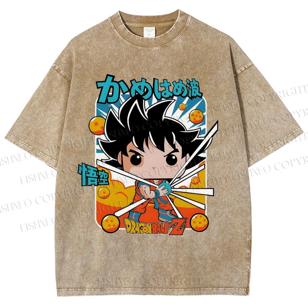 Unisex Goku Dragon Ball Z Printed Washed Tee