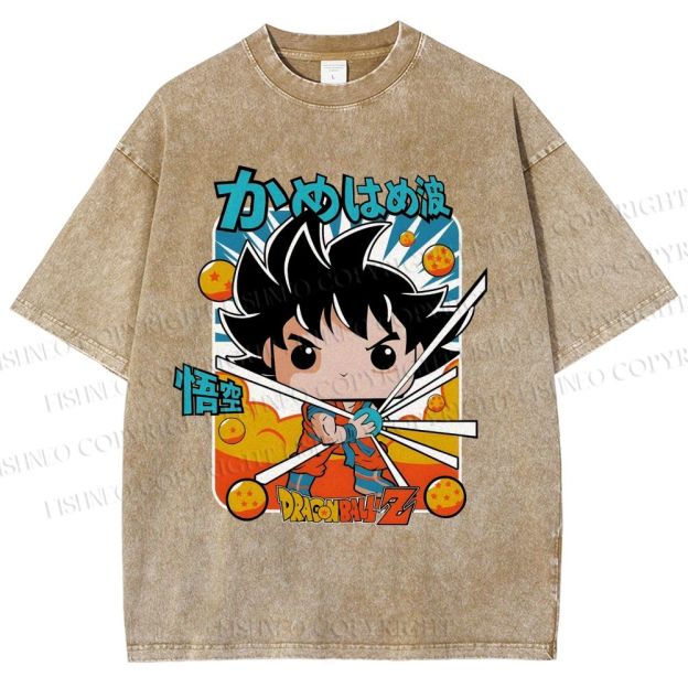 Unisex Goku Dragon Ball Z Printed Washed Tee