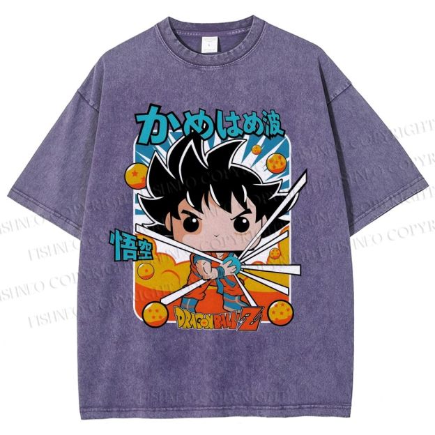 Unisex Goku Dragon Ball Z Printed Washed Tee
