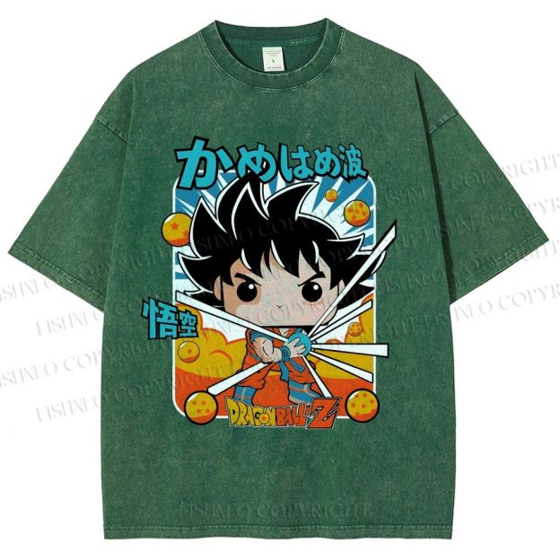 Unisex Goku Dragon Ball Z Printed Washed Tee