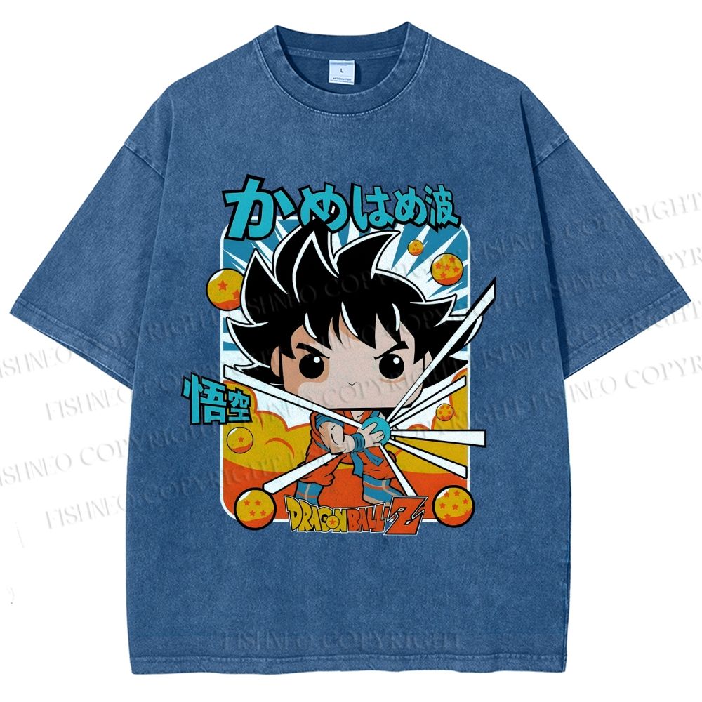 Unisex Goku Dragon Ball Z Printed Washed Tee
