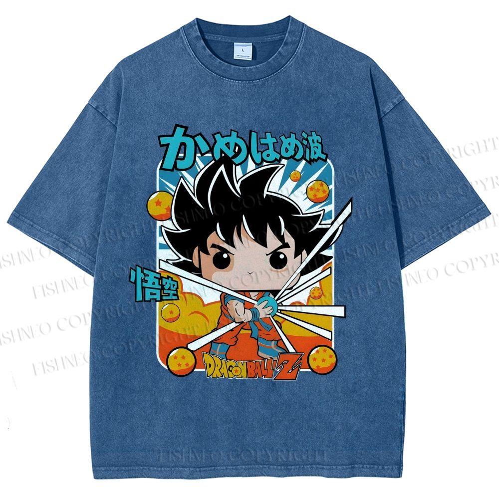 Unisex Goku Dragon Ball Z Printed Washed Tee