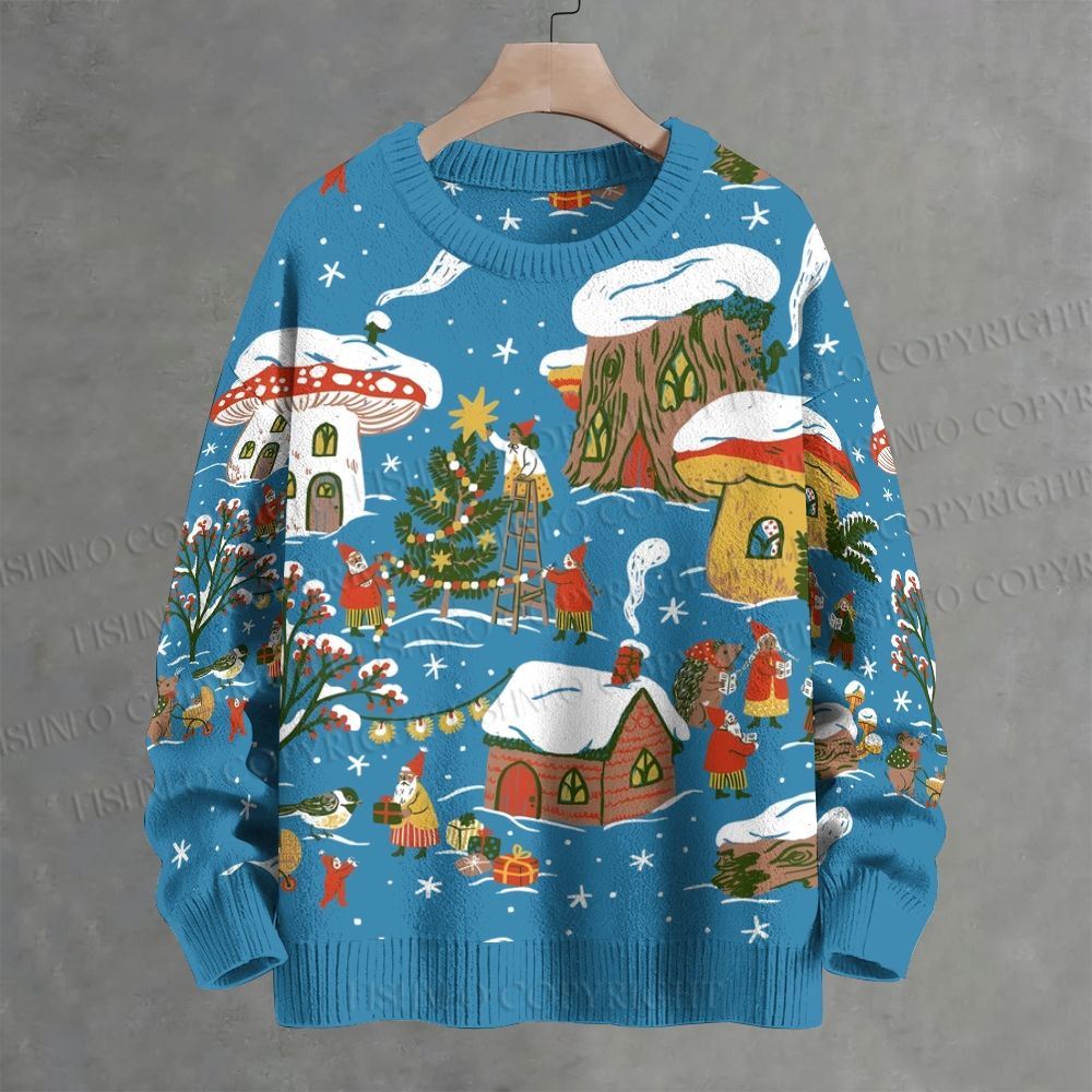 Christmas Printed Crew Neck Sweater