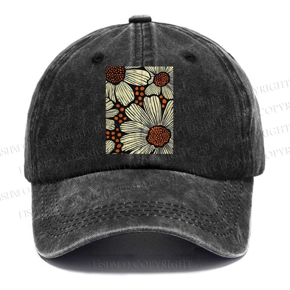 Unisex Vintage Casual Yayoi Kusama Vintage Washed Cap