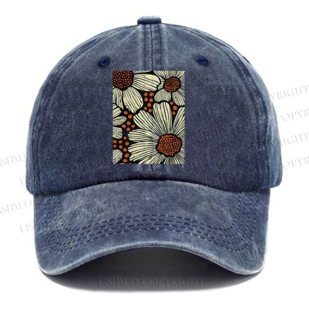 Unisex Vintage Casual Yayoi Kusama Vintage Washed Cap