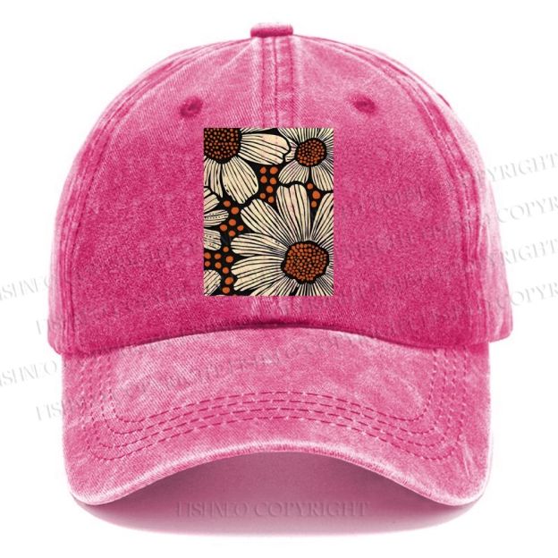 Unisex Vintage Casual Yayoi Kusama Vintage Washed Cap