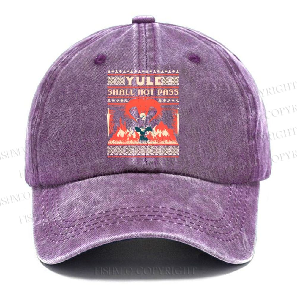 Unisex Vintage Casual Yule Shall Not Pass Washed Cap