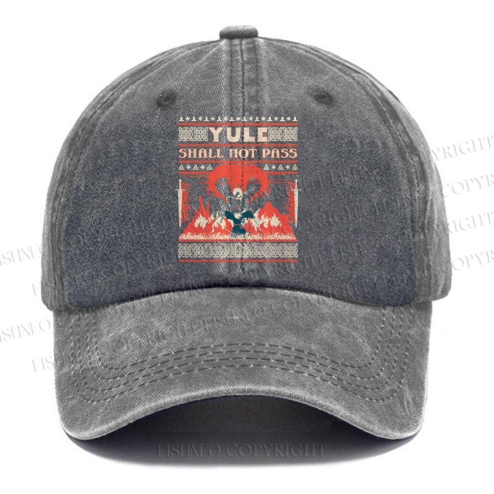 Unisex Vintage Casual Yule Shall Not Pass Washed Cap