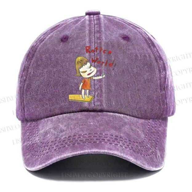 Unisex Vintage Casual Japanese Art Yoshitomo Nara Rottcn World Washed Cap