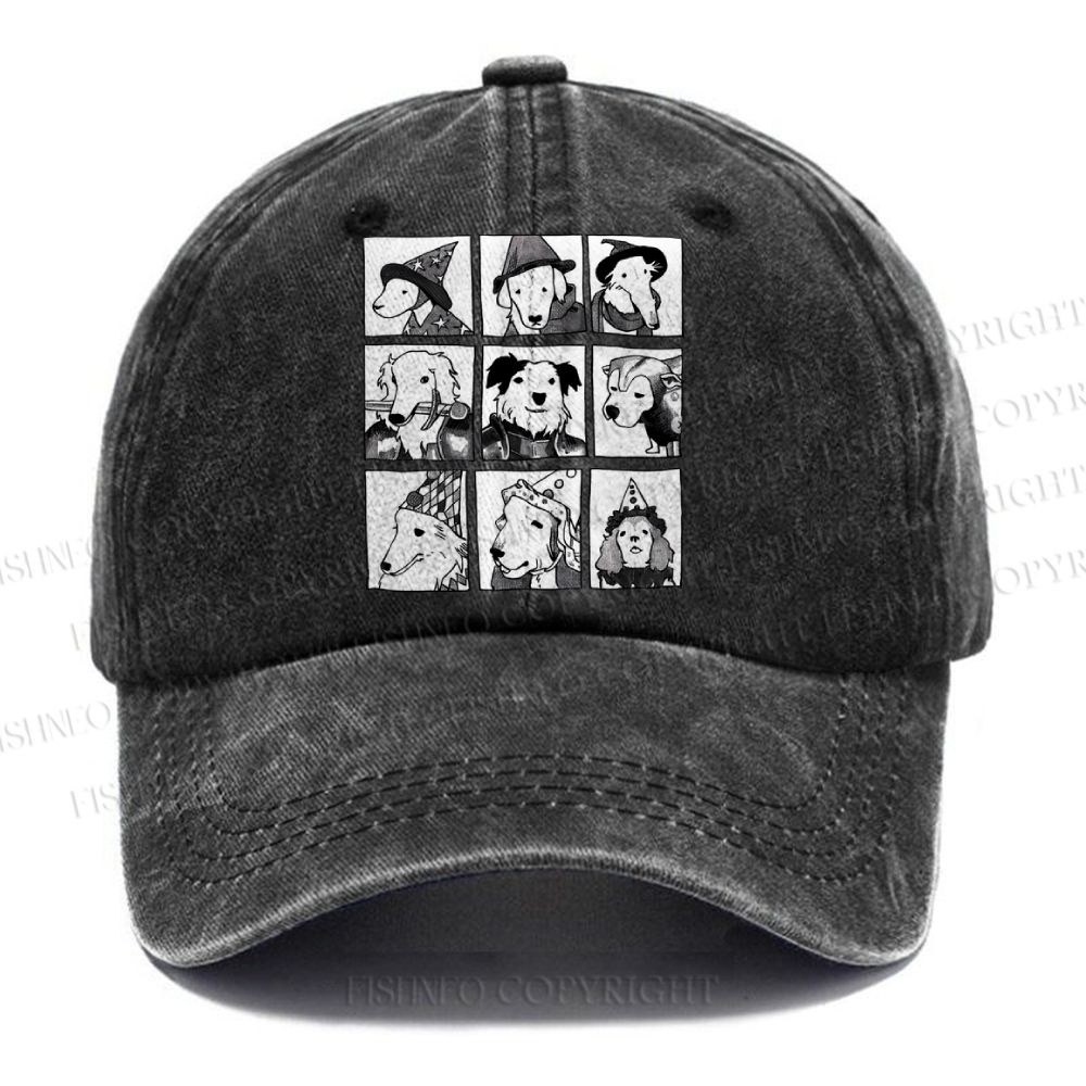 Unisex Vintage Casual Choose Your Doggy Fighters Washed Cap