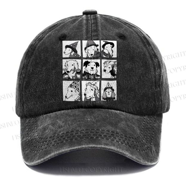 Unisex Vintage Casual Choose Your Doggy Fighters Washed Cap