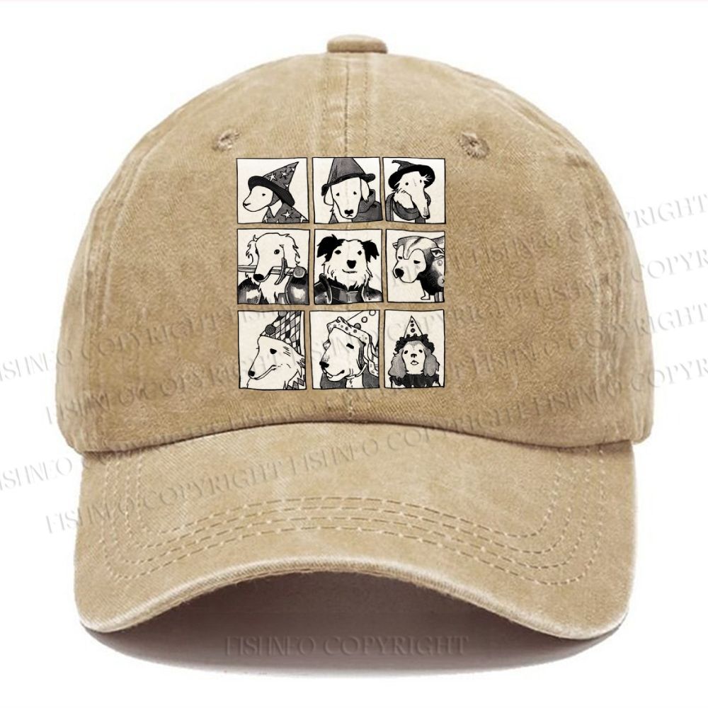 Unisex Vintage Casual Choose Your Doggy Fighters Washed Cap