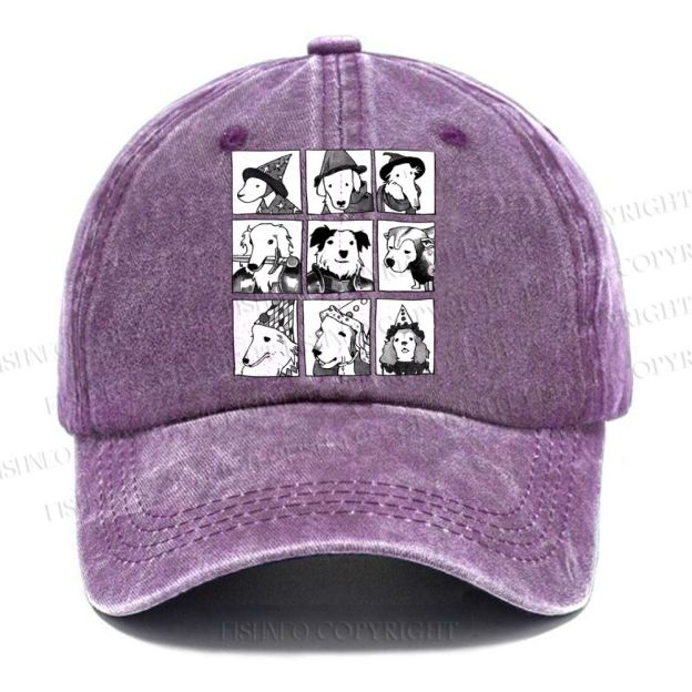 Unisex Vintage Casual Choose Your Doggy Fighters Washed Cap