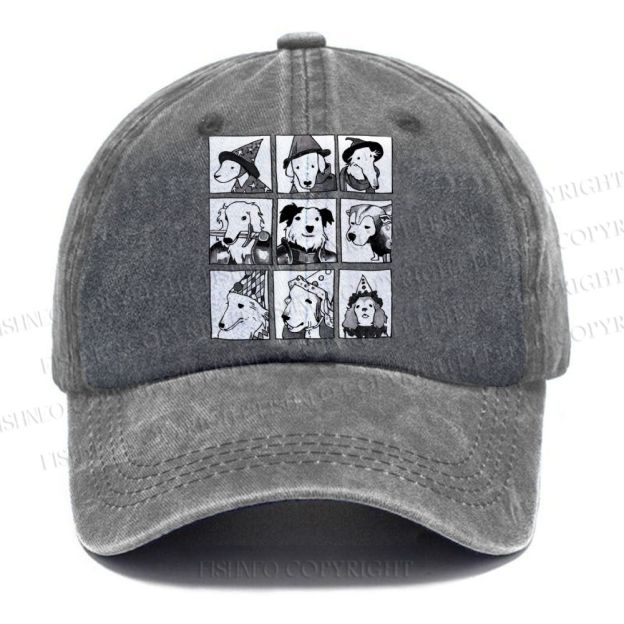 Unisex Vintage Casual Choose Your Doggy Fighters Washed Cap