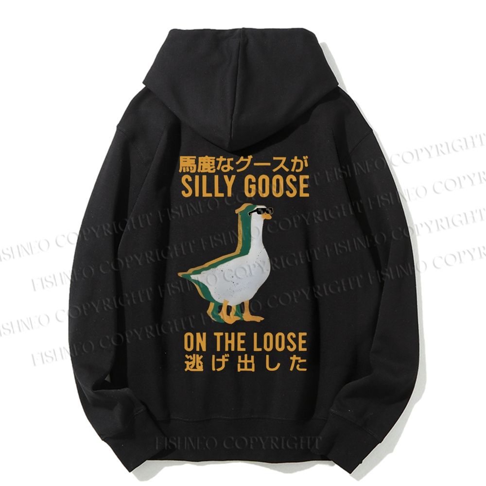 Unisex Casual Cotton Silly Goose On The Loose Printed Hoodie