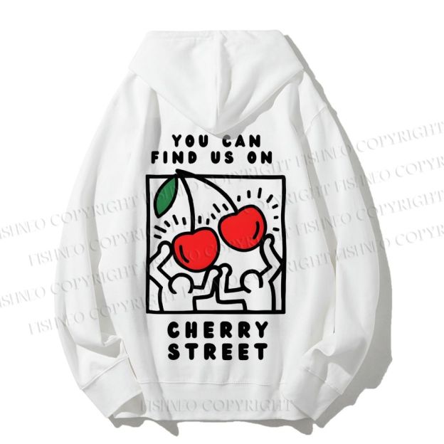 Unisex Casual Cotton Keith Haring Cherry Printed Hoodie