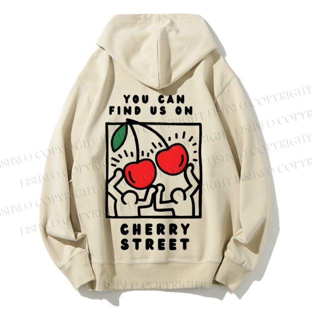 Unisex Casual Cotton Keith Haring Cherry Printed Hoodie
