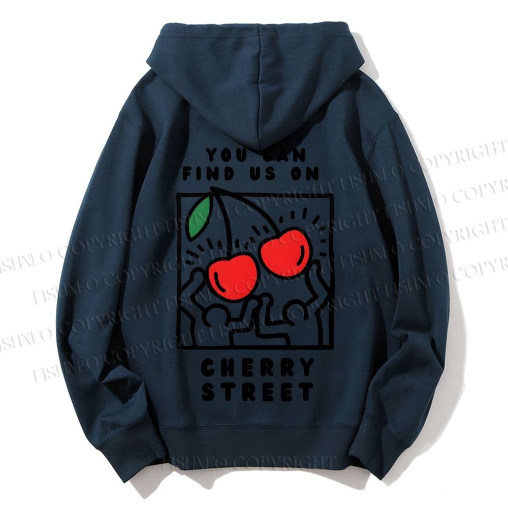 Unisex Casual Cotton Keith Haring Cherry Printed Hoodie