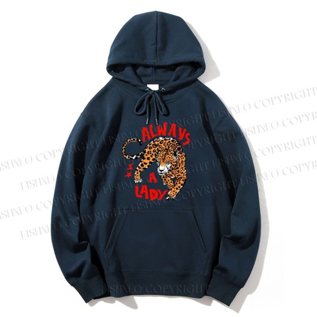 Unisex Casual Cotton Always A Lady Leopard Printed Hoodie