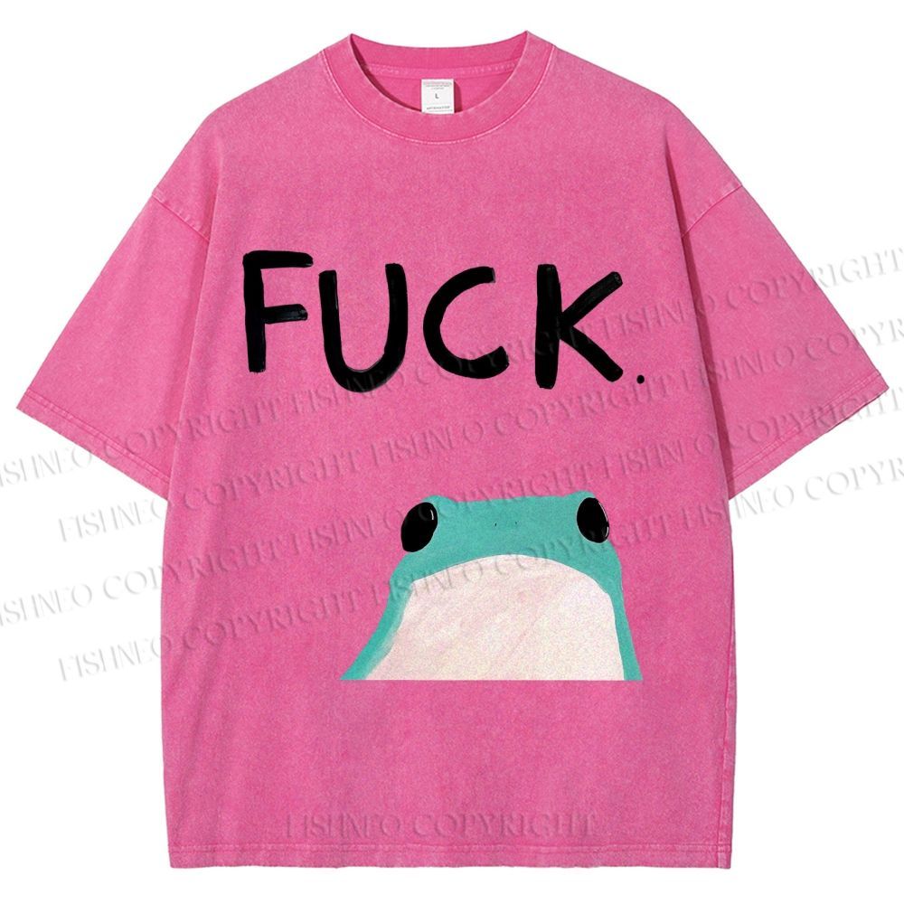 Unisex Fuck Frog Printed Washed Tee