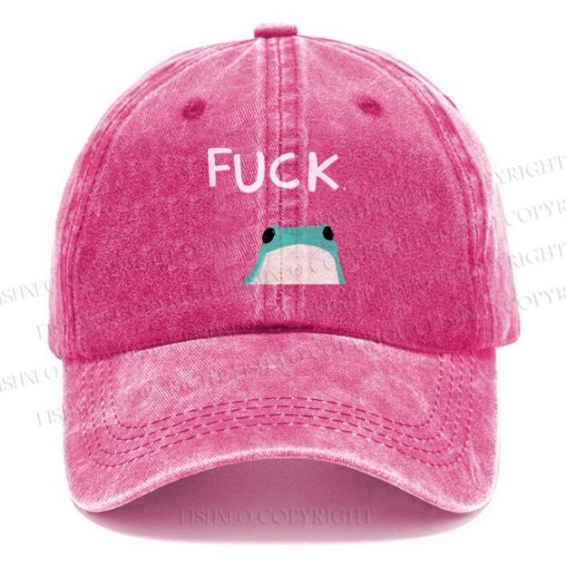 Unisex Vintage Casual Fuck Frog Washed Cap