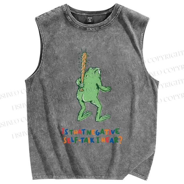 Unisex Malley Frogs Printed Washed Tank Top