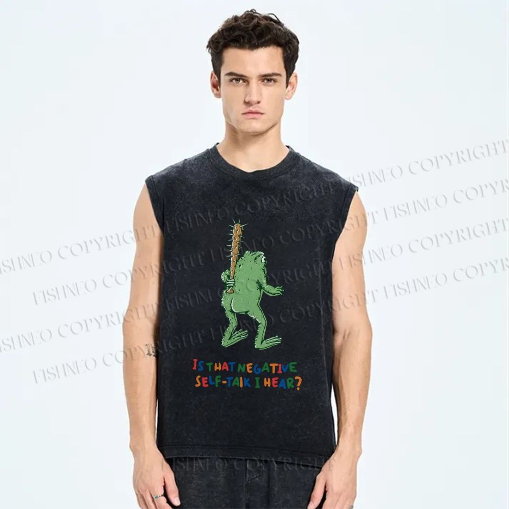 Unisex Malley Frogs Printed Washed Tank Top