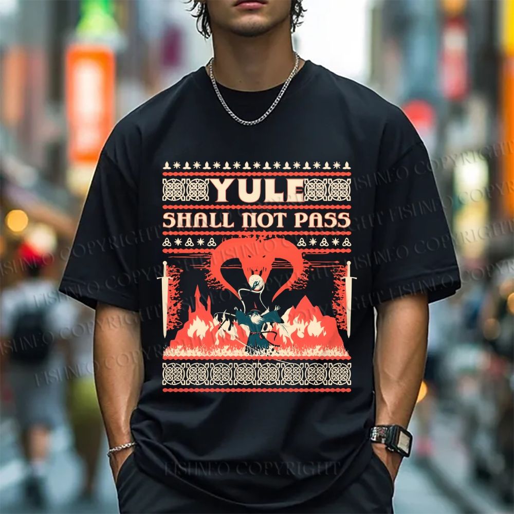 Unisex Classic Cotton Yule Shall Not Pass Printed T-shirt