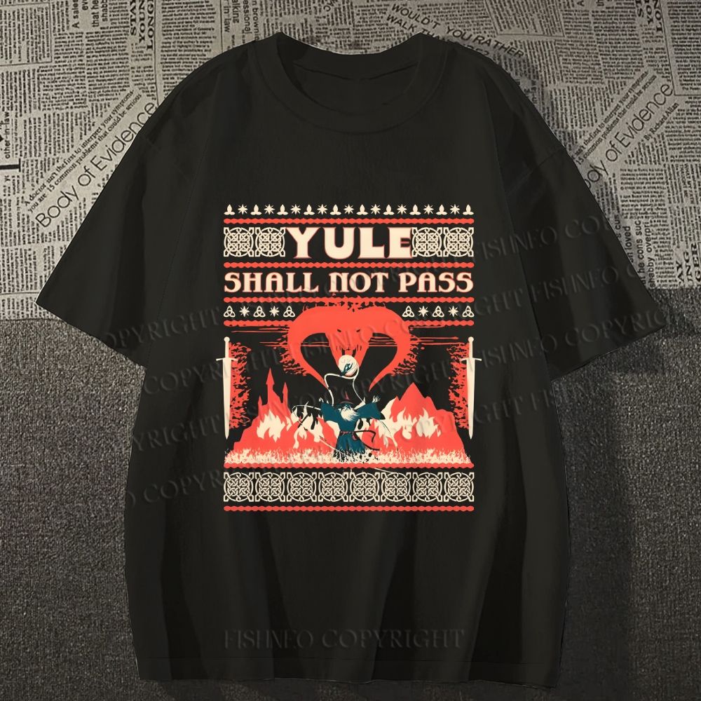 Unisex Classic Cotton Yule Shall Not Pass Printed T-shirt