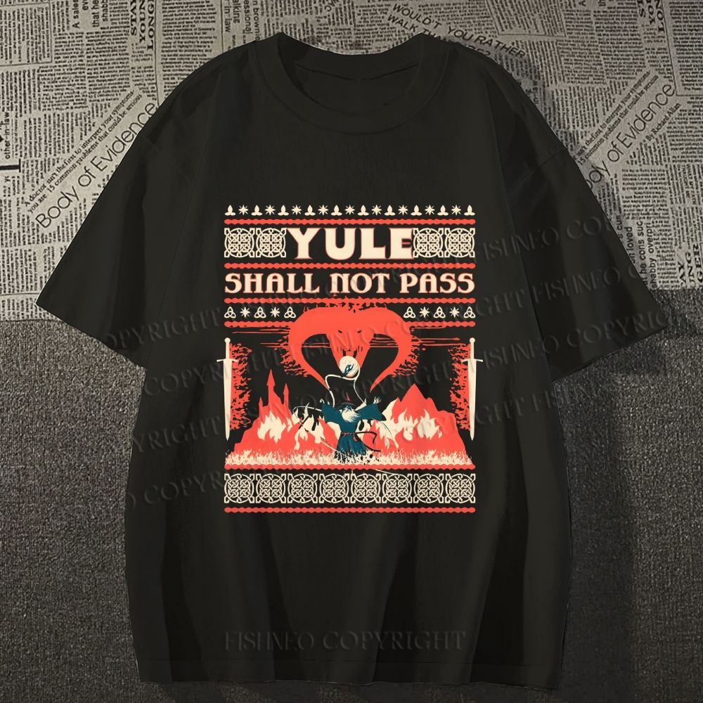 Unisex Classic Cotton Yule Shall Not Pass Printed T-shirt