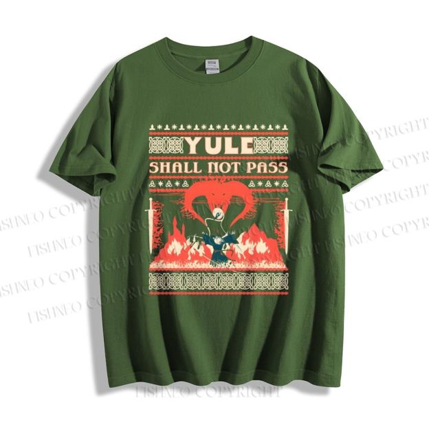 Unisex Classic Cotton Yule Shall Not Pass Printed T-shirt