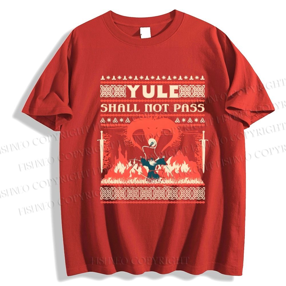 Unisex Classic Cotton Yule Shall Not Pass Printed T-shirt
