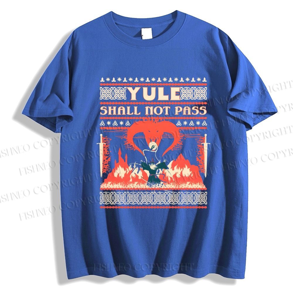 Unisex Classic Cotton Yule Shall Not Pass Printed T-shirt
