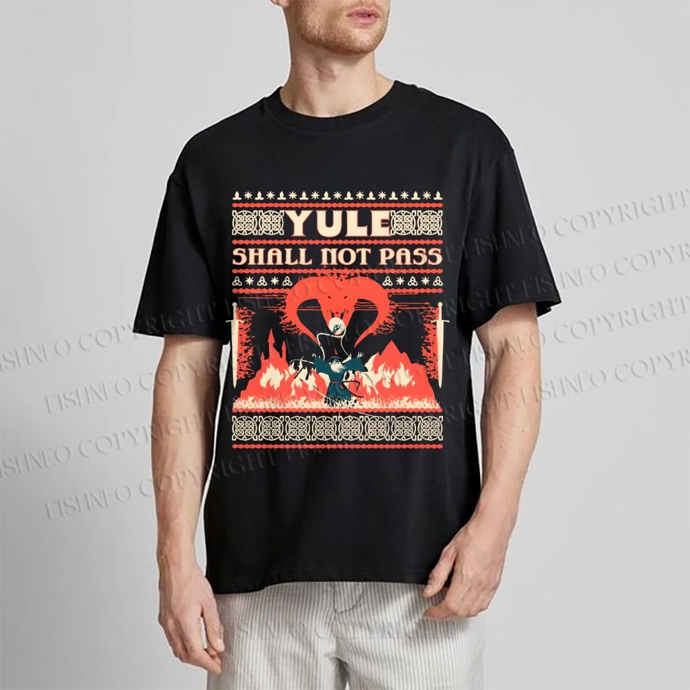 Unisex Classic Cotton Yule Shall Not Pass Printed T-shirt