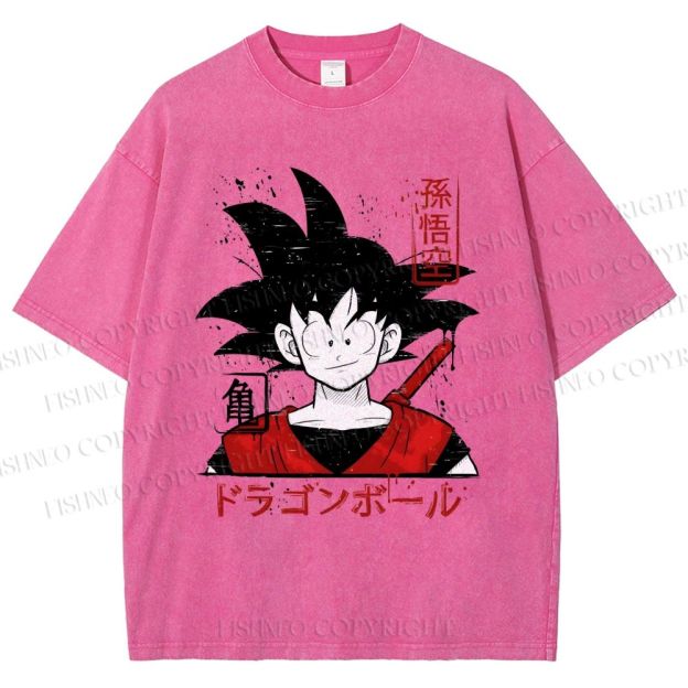 Unisex Dragon Ball Goku Printed Washed Tee