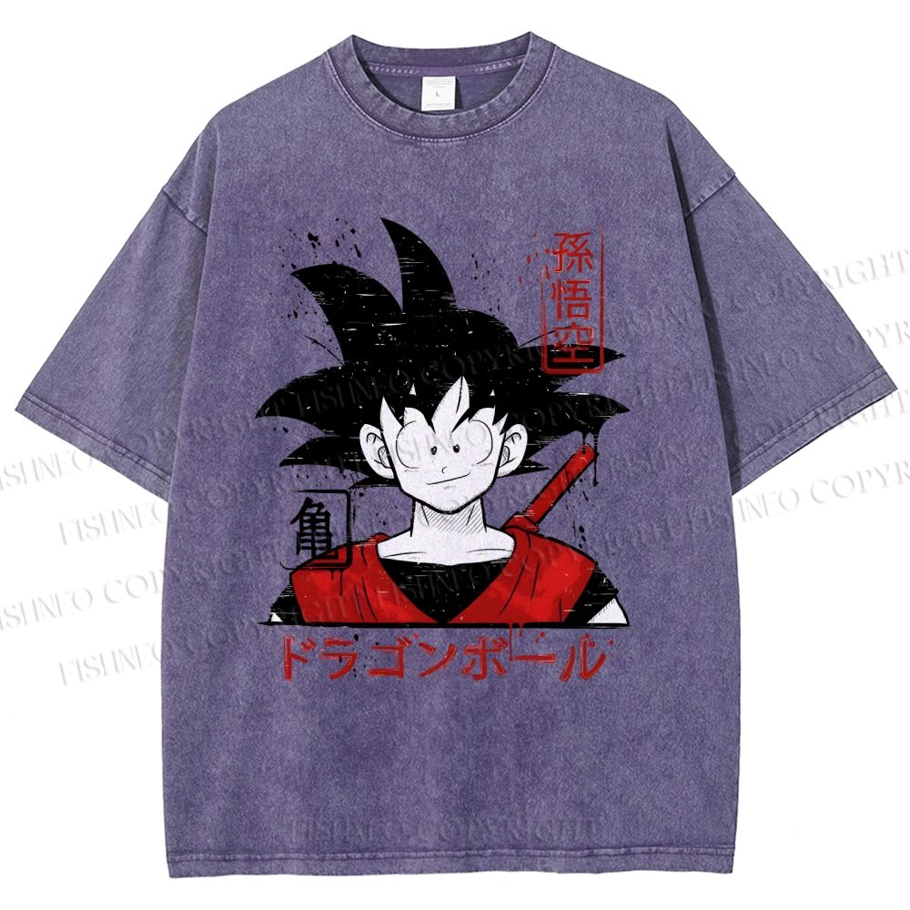 Unisex Dragon Ball Goku Printed Washed Tee