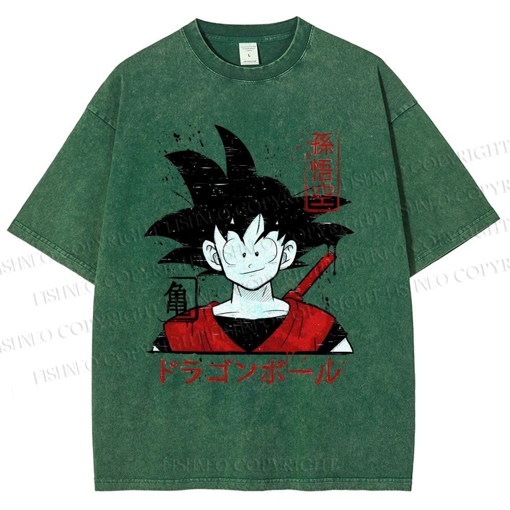 Unisex Dragon Ball Goku Printed Washed Tee