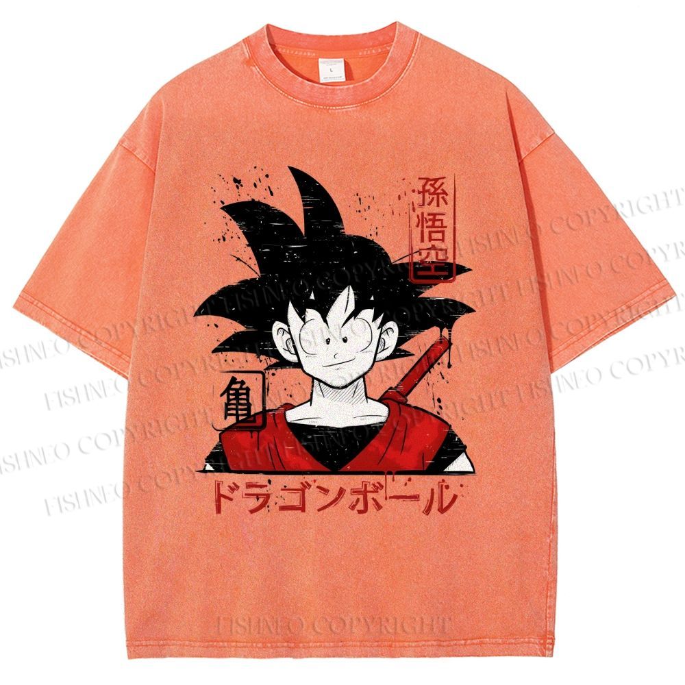 Unisex Dragon Ball Goku Printed Washed Tee