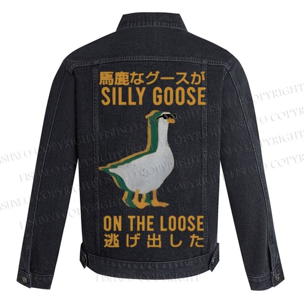 Silly Goose On The Loose Printed Denim Jacket