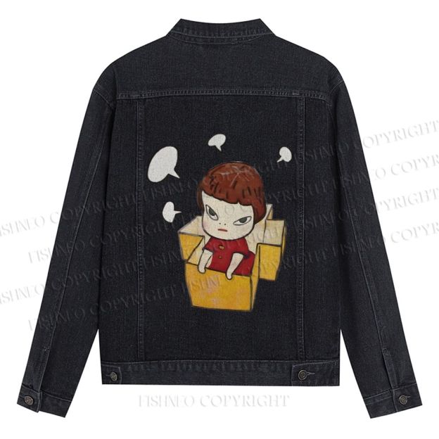 Yoshitomo Nara Girl In Box Lots Of Ideas Printed Denim Jacket