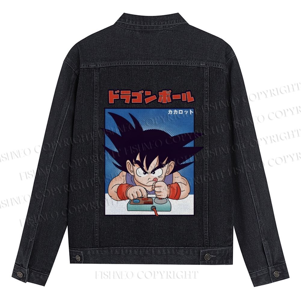 Son Goku Printed Denim Jacket