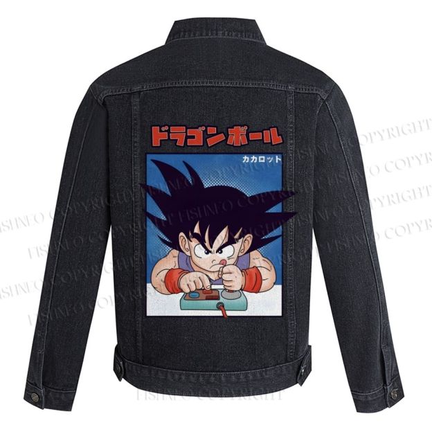 Son Goku Printed Denim Jacket