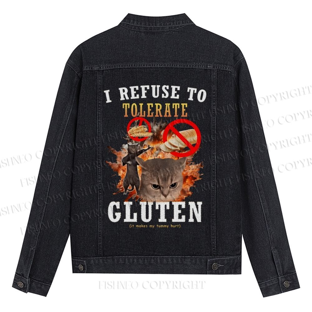 I Refuse To Tolerate Gluten Denim Jacket