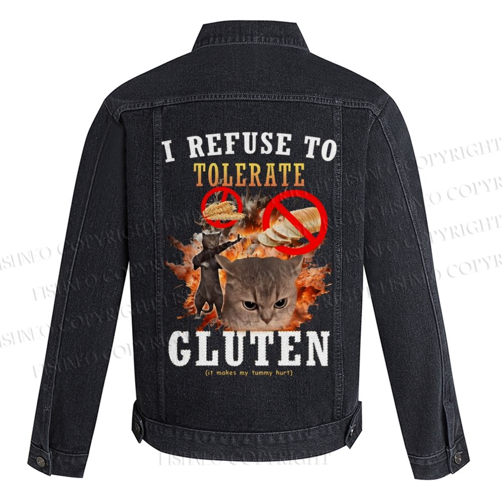 I Refuse To Tolerate Gluten Denim Jacket