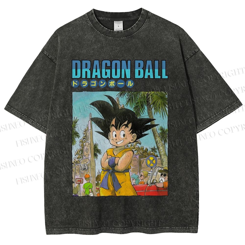 Unisex Dragon Ball Goku Printed Washed Tee