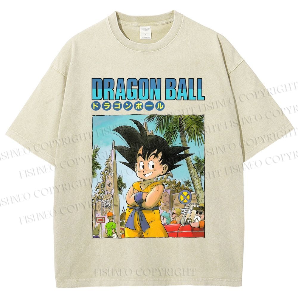 Unisex Dragon Ball Goku Printed Washed Tee
