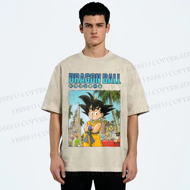 Unisex Dragon Ball Goku Printed Washed Tee