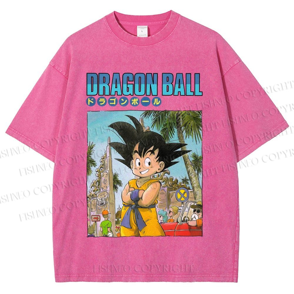 Unisex Dragon Ball Goku Printed Washed Tee